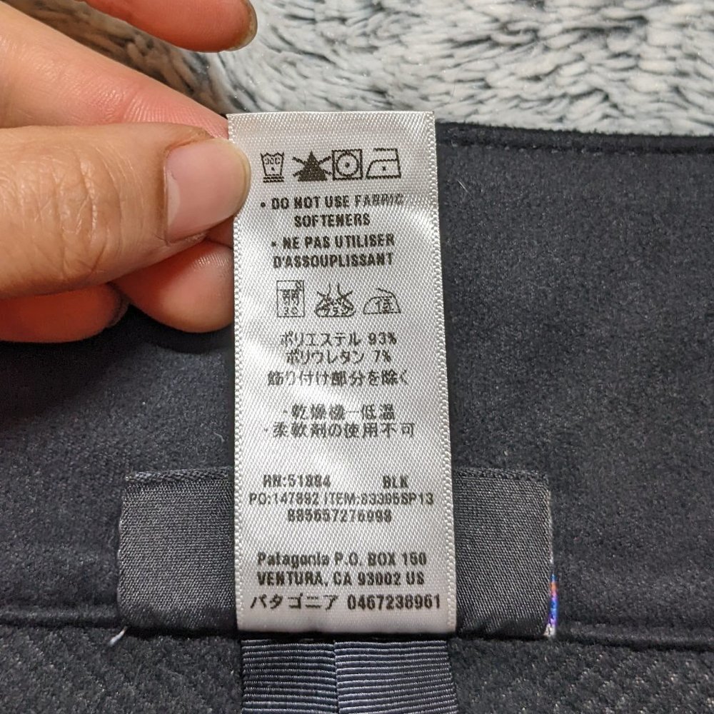 Patagonia Black Softshell Water Repellant Pockets Adze Jacket XS - Picture 5 of 12